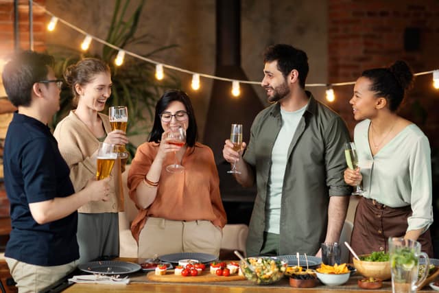 People networking at an event